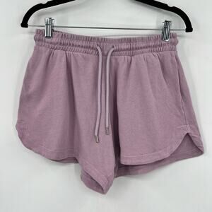 ATM Anthony Thomas Melillo Athletic Shorts High-Waisted Drawstring Lilac Small